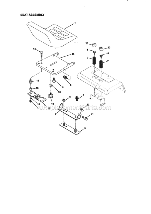 Page F Diagram and Parts List for  Craftsman Lawn Tractor