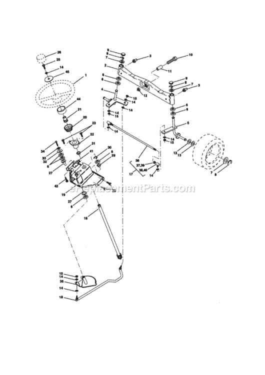 Page D Diagram and Parts List for  Craftsman Lawn Tractor