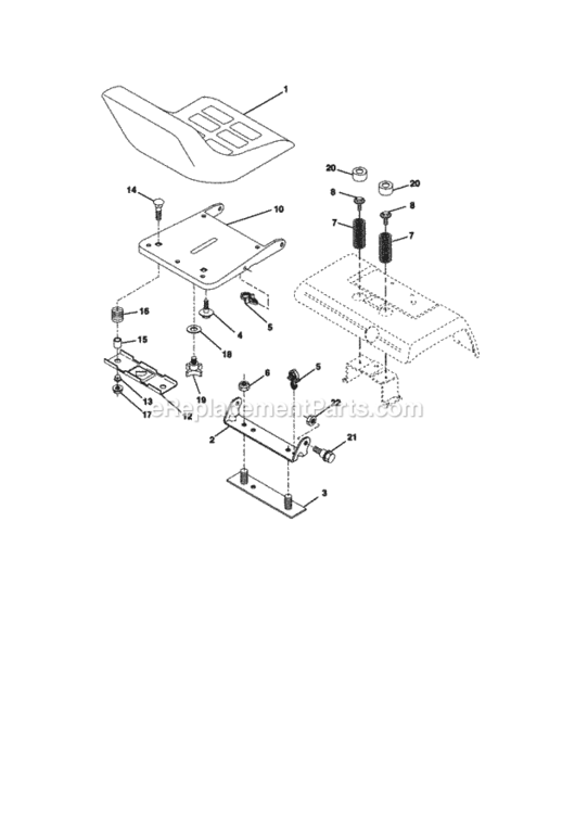 Page F Diagram and Parts List for  Craftsman Lawn Tractor