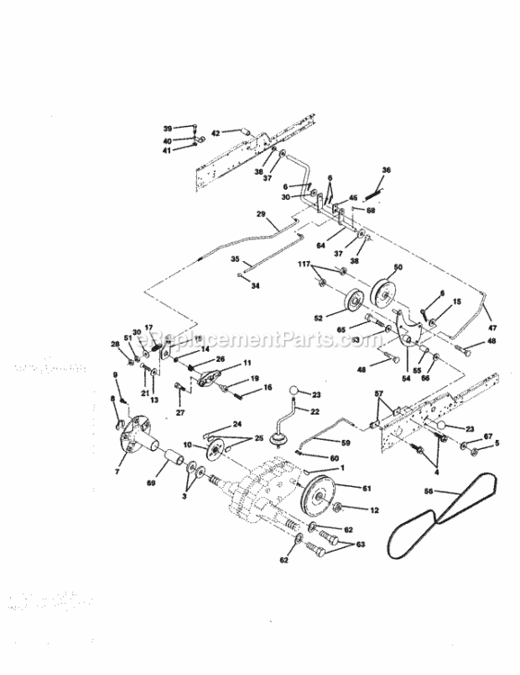 Page C Diagram and Parts List for  Craftsman Lawn Tractor