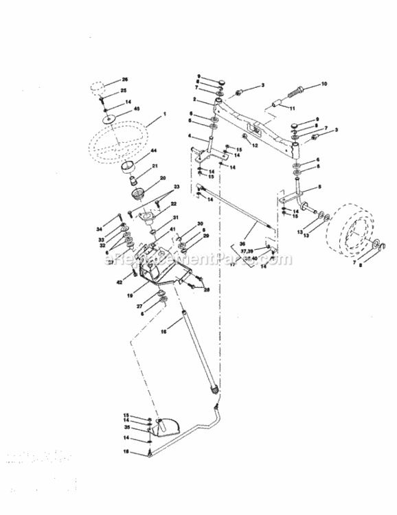 Page D Diagram and Parts List for  Craftsman Lawn Tractor