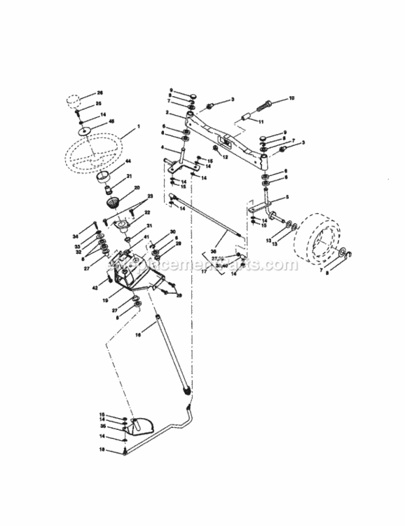 Page D Diagram and Parts List for  Craftsman Lawn Tractor