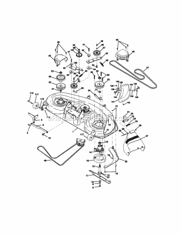 Page G Diagram and Parts List for  Craftsman Lawn Tractor