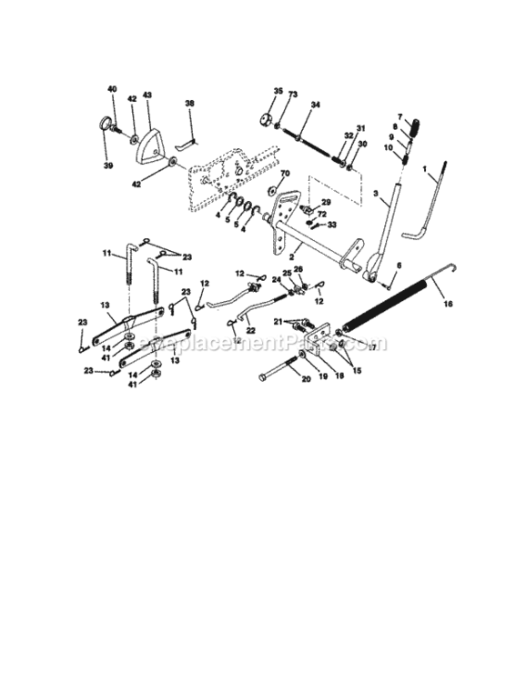 Page H Diagram and Parts List for  Craftsman Lawn Tractor