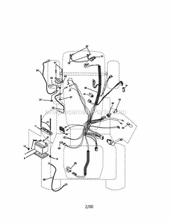 Page A Diagram and Parts List for  Craftsman Lawn Tractor