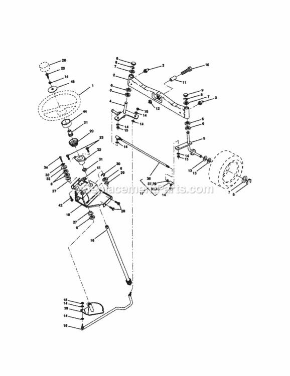 Page D Diagram and Parts List for  Craftsman Lawn Tractor