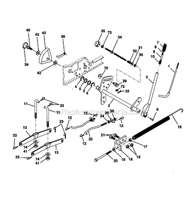 Page G Diagram and Parts List for  Craftsman Lawn Tractor