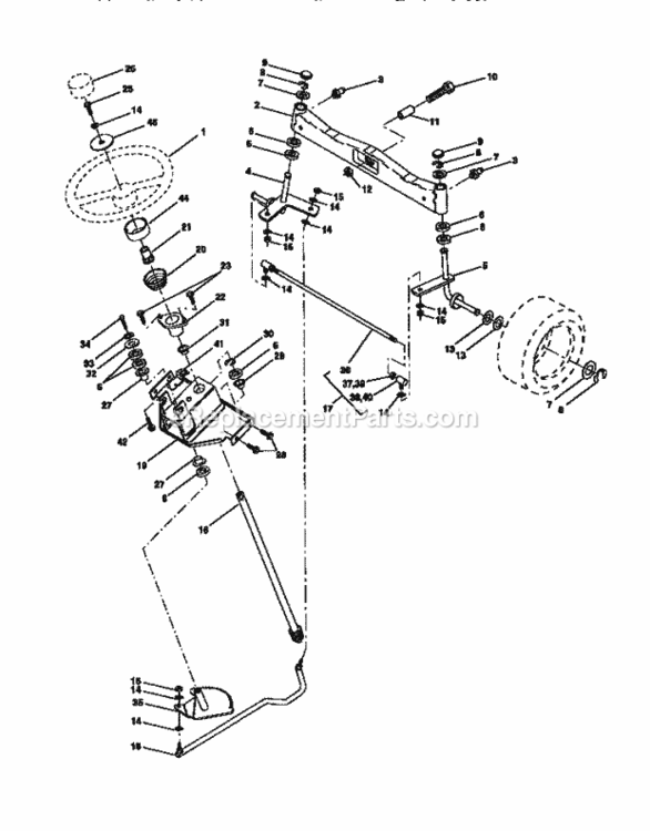 Page D Diagram and Parts List for  Craftsman Lawn Tractor