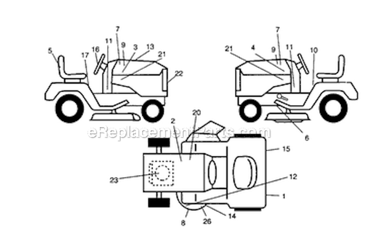 Page H Diagram and Parts List for  Craftsman Lawn Tractor