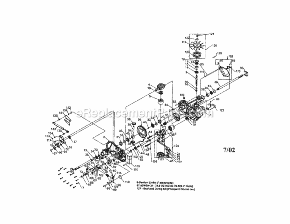 Page K Diagram and Parts List for  Craftsman Lawn Tractor
