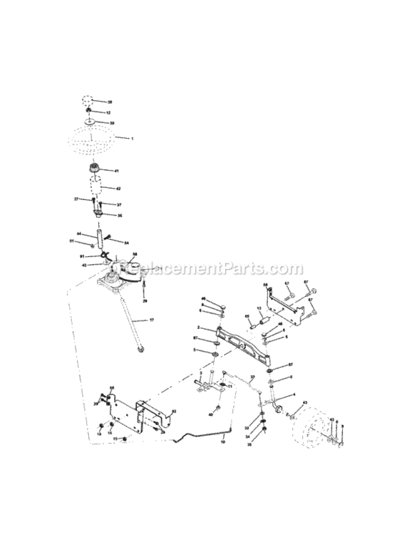 Page D Diagram and Parts List for  Craftsman Lawn Tractor