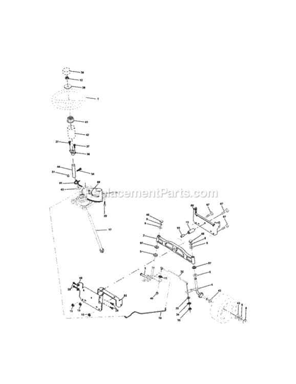 Page D Diagram and Parts List for  Craftsman Lawn Tractor