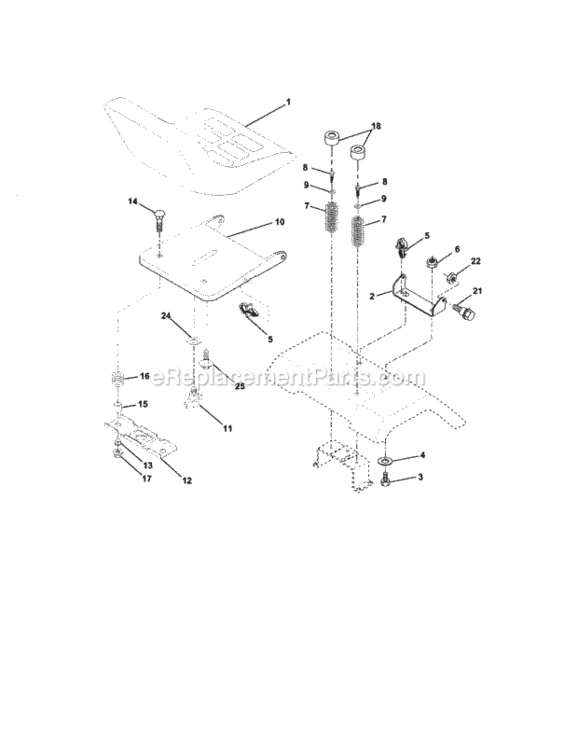 Page F Diagram and Parts List for  Craftsman Lawn Tractor