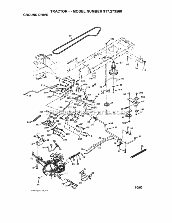 Page C Diagram and Parts List for  Craftsman Lawn Tractor