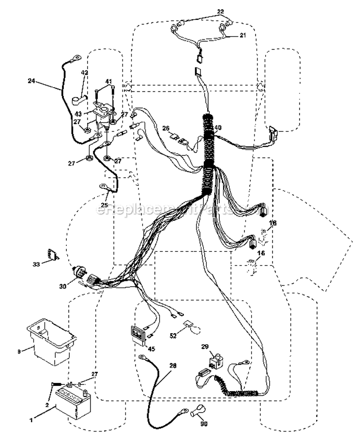Electrical Diagram and Parts List for  Craftsman Lawn Tractor