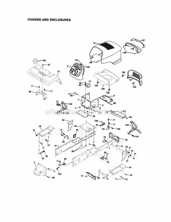 Page B Diagram and Parts List for  Craftsman Lawn Tractor