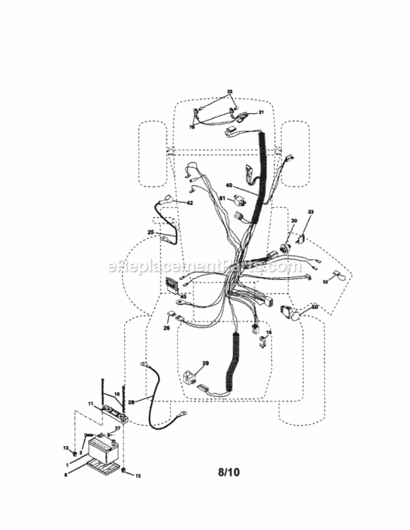 Page A Diagram and Parts List for  Craftsman Lawn Tractor
