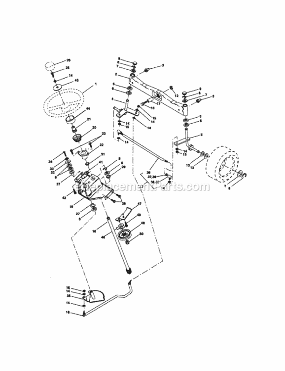 Page D Diagram and Parts List for  Craftsman Lawn Tractor