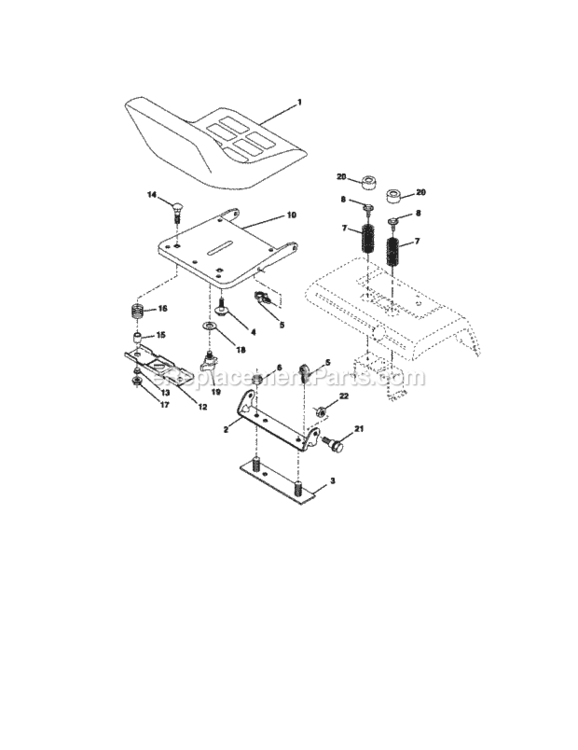 Page F Diagram and Parts List for  Craftsman Lawn Tractor