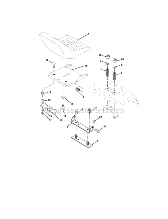 Page F Diagram and Parts List for  Craftsman Lawn Tractor