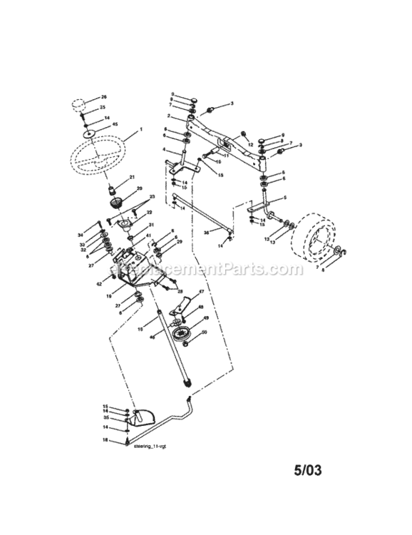 Page D Diagram and Parts List for  Craftsman Lawn Tractor