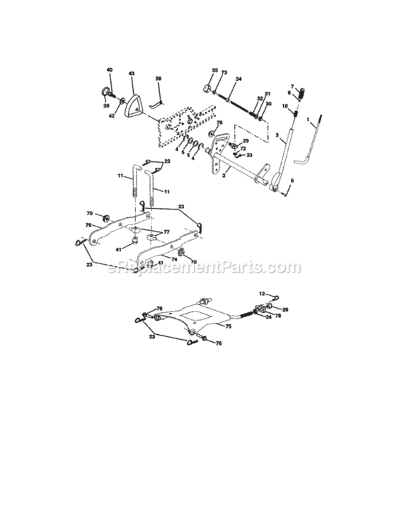 Page F Diagram and Parts List for  Craftsman Lawn Tractor