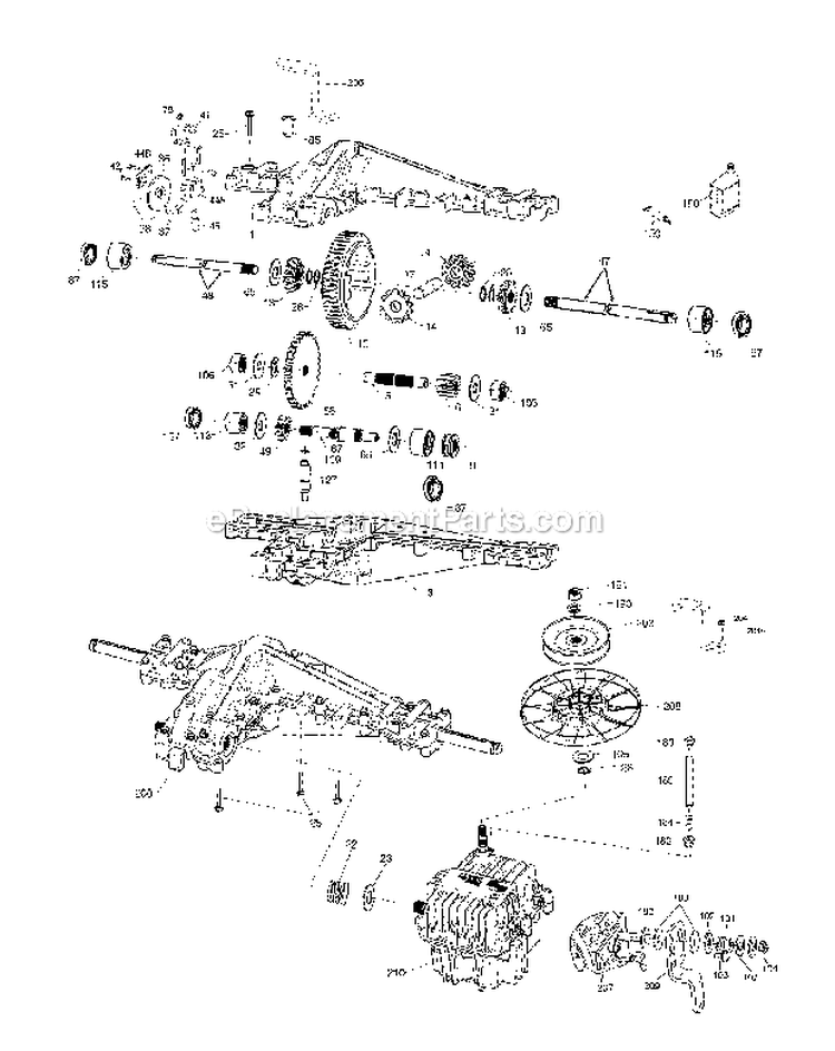 Peerless Transaxle - 2000-006A Diagram and Parts List for  Craftsman Lawn Tractor