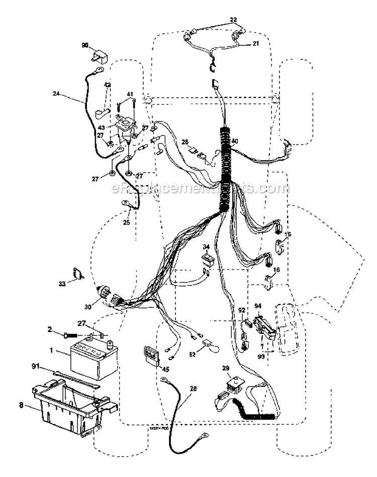 Electrical Diagram and Parts List for  Craftsman Lawn Tractor