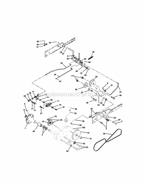 Page C Diagram and Parts List for  Craftsman Lawn Tractor
