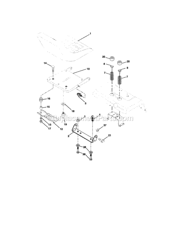 Page F Diagram and Parts List for  Craftsman Lawn Tractor