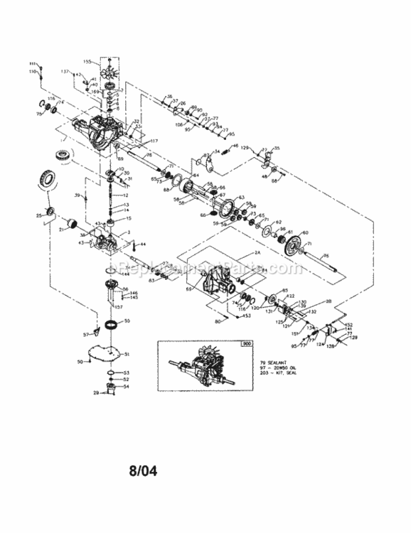 Page K Diagram and Parts List for  Craftsman Lawn Tractor