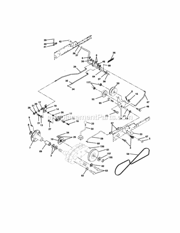 Page C Diagram and Parts List for  Craftsman Lawn Tractor