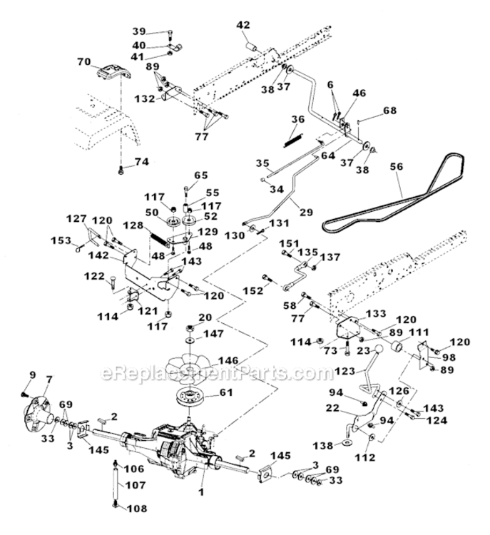 Ground_Drive Diagram and Parts List for  Craftsman Lawn Mower