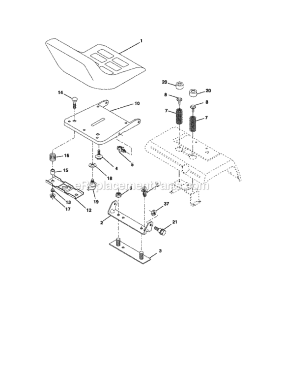 Page F Diagram and Parts List for  Craftsman Lawn Tractor