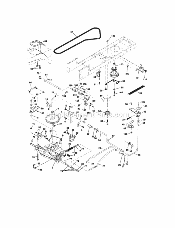 Ground_Drive Diagram and Parts List for  Craftsman Lawn Tractor