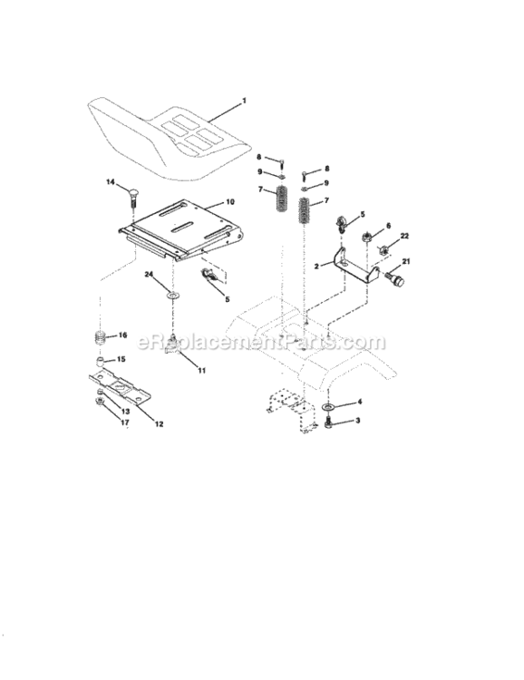 Seat_Assembly Diagram and Parts List for  Craftsman Lawn Tractor