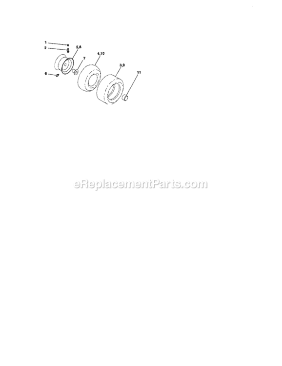 Wheels_And_Tires Diagram and Parts List for  Craftsman Lawn Tractor