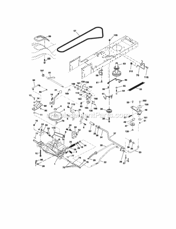 Page C Diagram and Parts List for  Craftsman Lawn Tractor