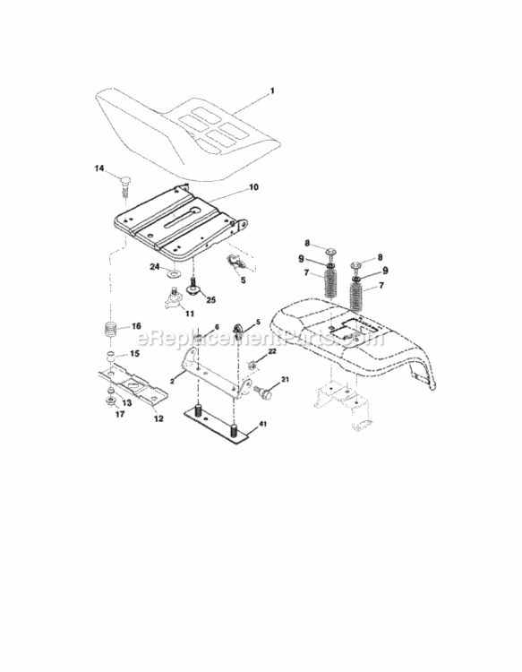 Page F Diagram and Parts List for  Craftsman Lawn Tractor