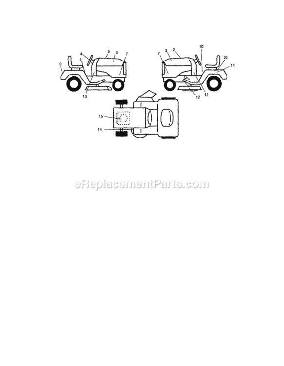 Page G Diagram and Parts List for  Craftsman Lawn Tractor