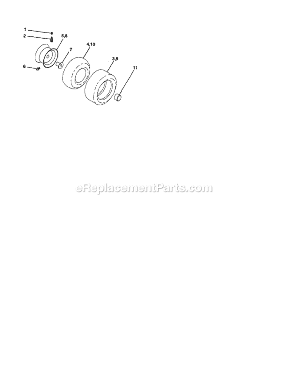 Page H Diagram and Parts List for  Craftsman Lawn Tractor