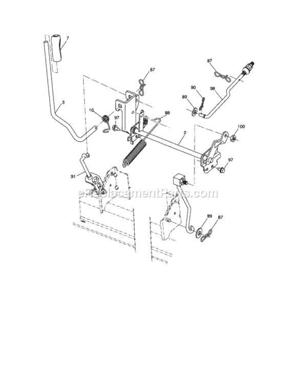 Lift_Assembly Diagram and Parts List for  Craftsman Lawn Tractor