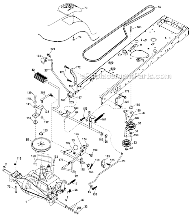 Ground_Drive Diagram and Parts List for  Craftsman Lawn Tractor