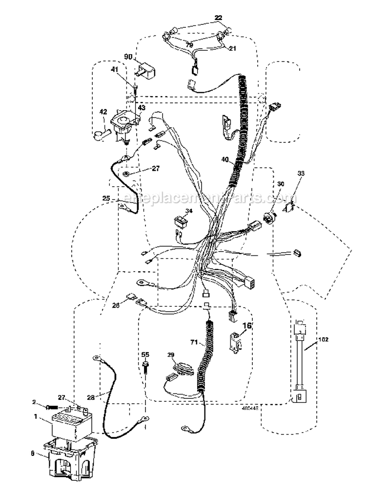 Electrical Diagram and Parts List for  Craftsman Lawn Tractor