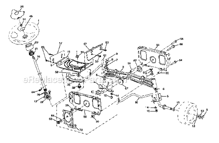 Steering Diagram and Parts List for  Craftsman Lawn Tractor