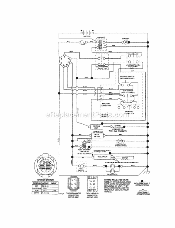 Page K Diagram and Parts List for  Craftsman Lawn Tractor