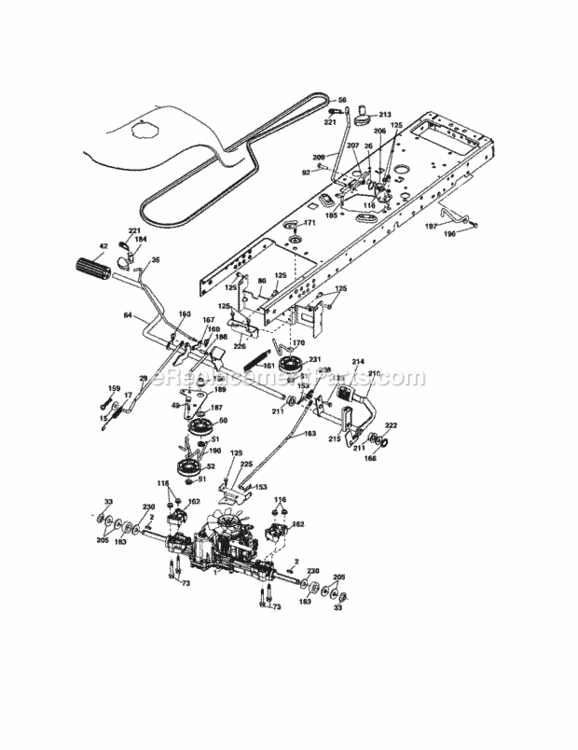 Page C Diagram and Parts List for  Craftsman Lawn Tractor