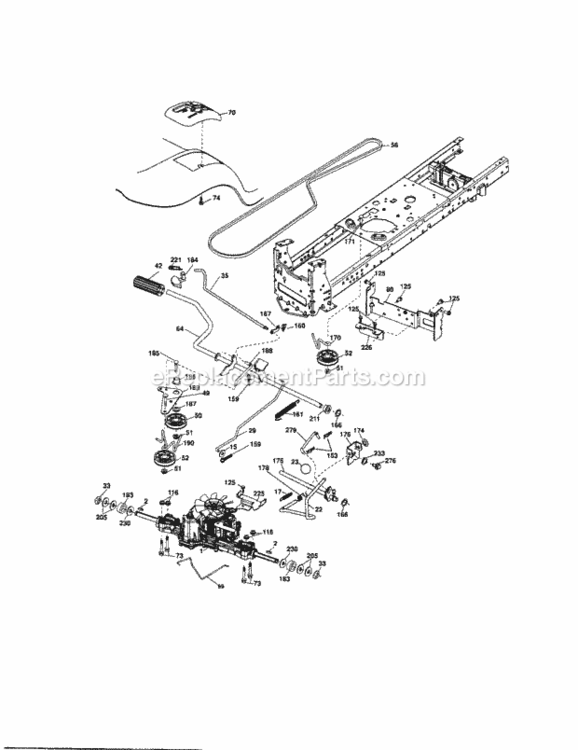 Page D Diagram and Parts List for  Craftsman Lawn Tractor