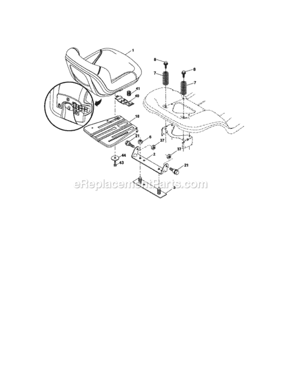 Page F Diagram and Parts List for  Craftsman Lawn Tractor