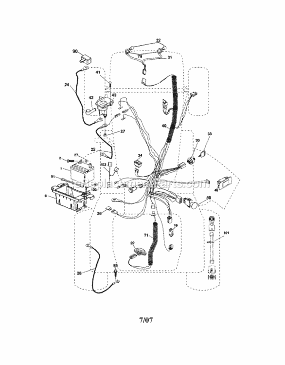 Page A Diagram and Parts List for  Craftsman Lawn Tractor